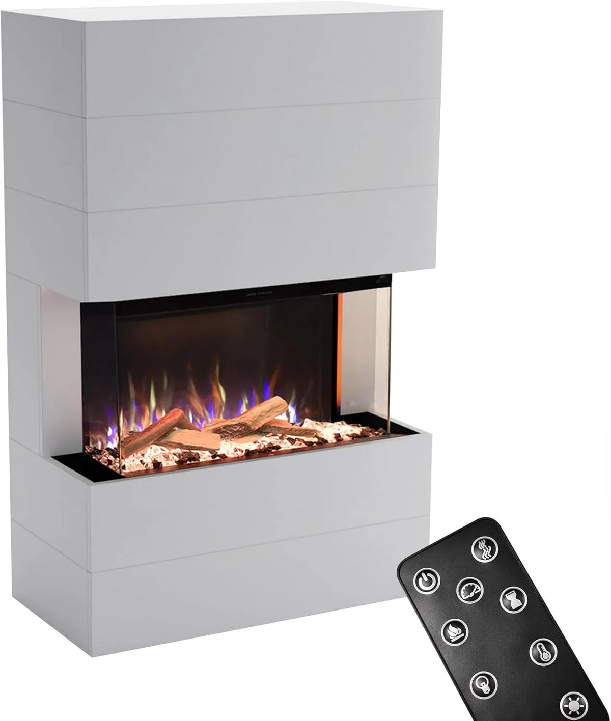 Palenisko ogrodowe, 1500 W, 140x100x45, timer, GLOW FIRE Komin PORTIA z realistycznym ogniem LED 3D E-Motion, efektem trzaskania, maks. 1500 W