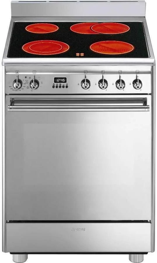 Smeg płyta grzewcza, cx68 cm8 Naczynia kuchenne z piekarnikiem, 60 cm, stal nierdzewna, kuchenka cx68 cm8 Stand stali nierdzewnej bäter Strefa 60 cm Kuchenka elektryczna