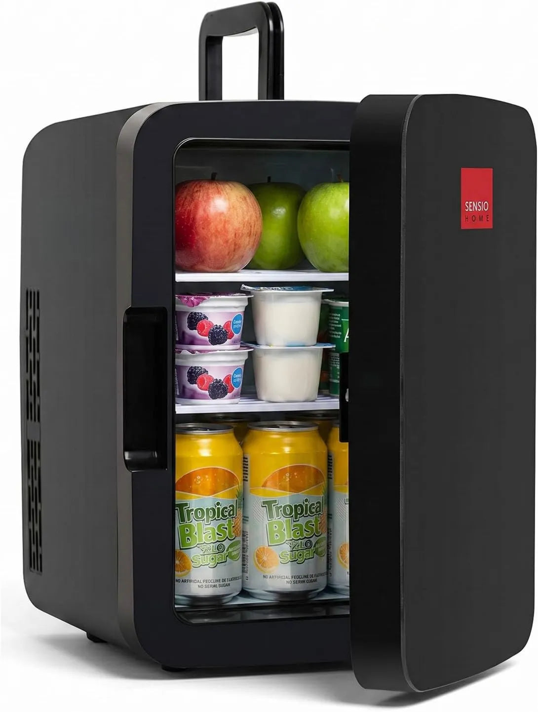 SENSIOHOME minilodówka, Lodówka, 10 l, 12 V, przenośne, ciche, czarne, UK & EU plug, AC + DC zasilania, Kompakt, do domu, sypialnia, samochód