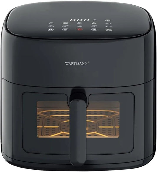Wartmann frytkownica beztłuszczowa, Frytkownica do gorącego powietrza WM2408- 6 l, 6 l, czarna, bezolejowa, elektryczna, Warmann Ceramic Air frytkownica WM2408-6 l