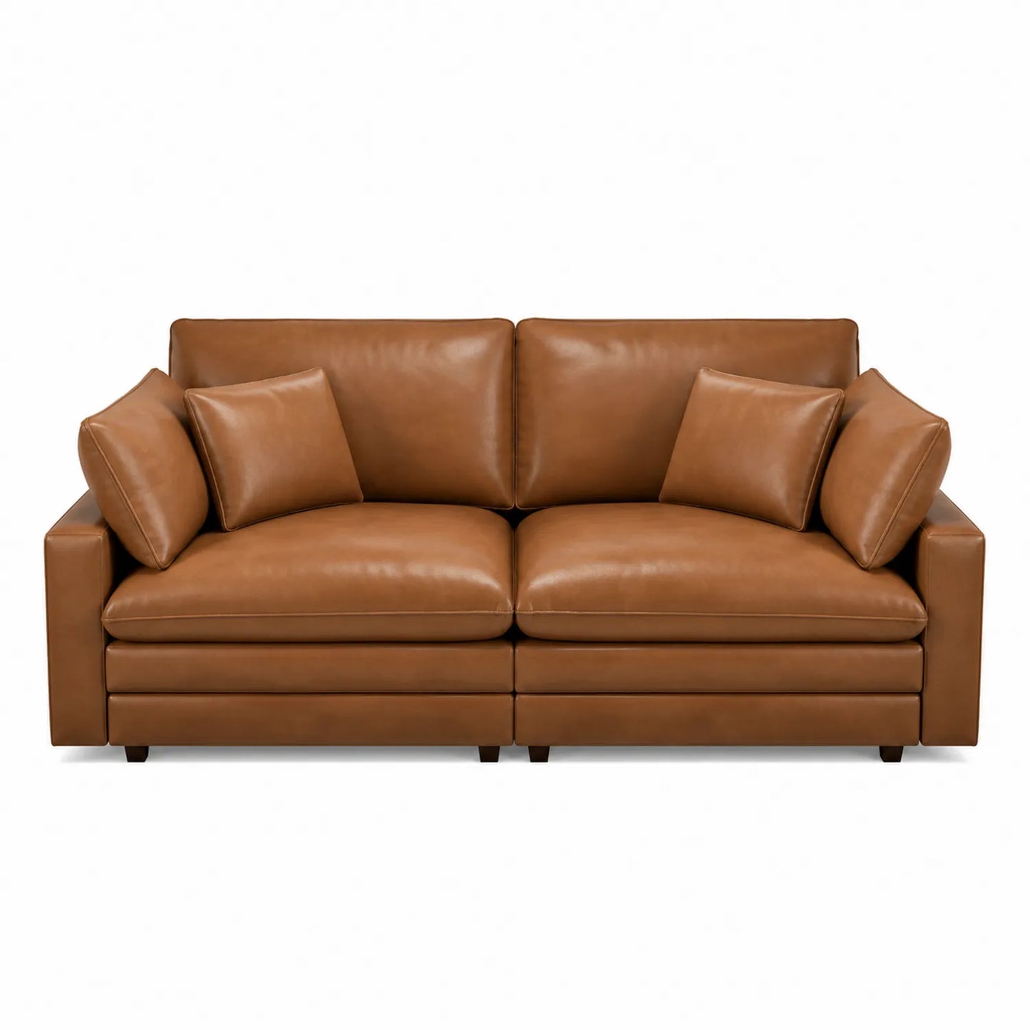 Sofa skórzana brązowa 200x90x85 cm