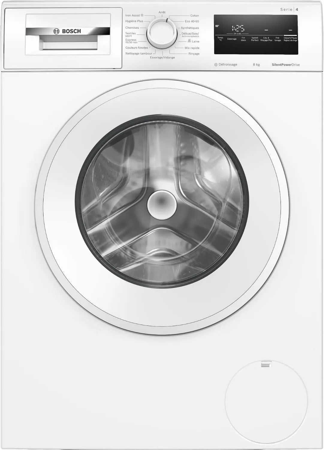 Bosch pralka, WAN2427ZFR, 8 kg, klasa energetyczna E, 1200 obr./min, min, Speed Perfect, Seria 4, stojąco, Żelazo Assist, Aktywna woda Plus