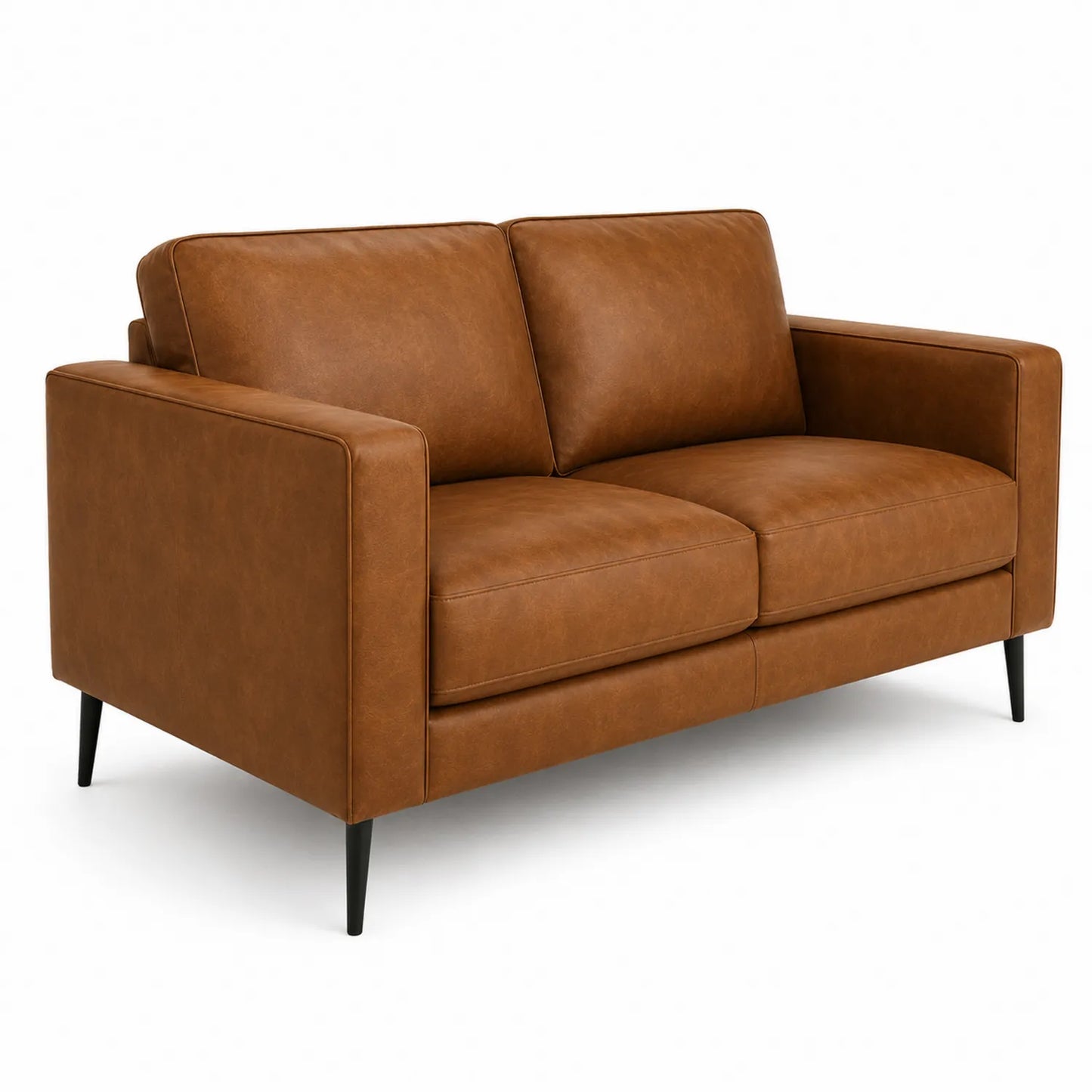 Sofa dwuosobowa z ekoskóry Brązowy 140 cm