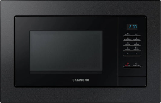 Samsung, MG20A7013CB / EG Kuchenka mikrofalowa, 28 cm, 20 l, 850 W, do zabudowy, czarny, z ramą montażową, kruchej płyty, emalia wnętrze MG20A7013CB/EG