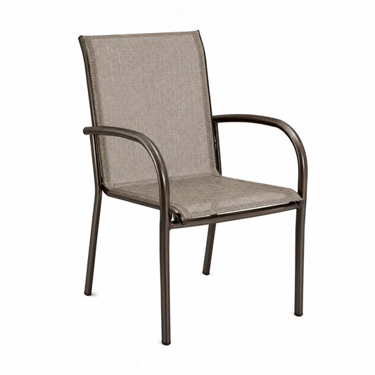 Krzesło ogrodowe metalowe szare tekstylen 55x57x90 cm