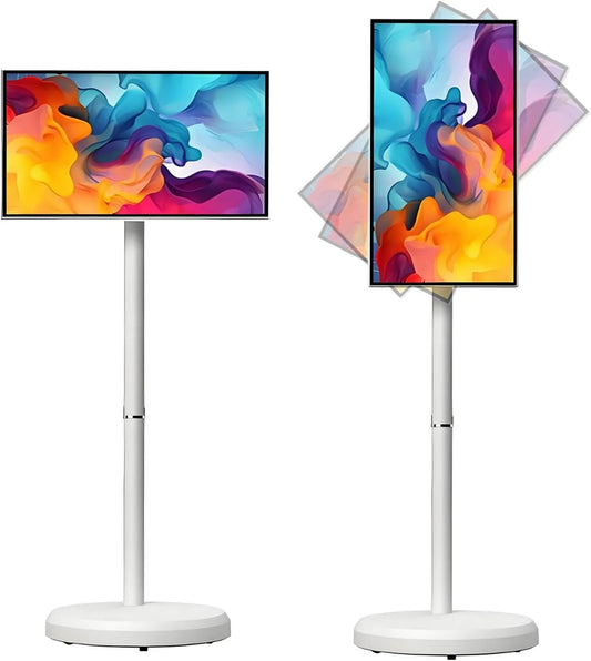 ZXSYYDS, Smart TV 1080p 6 + 128 G, 21, 5 cali, TV, przenośne, poruszające się koła, dotyk, Rotacyjna TV tablet z pilotem, Telewizor komórkowy