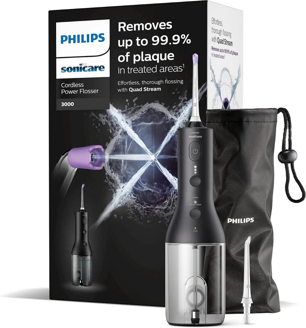 PHILIPS, HX3826 / 33 Czarny, Model, Sonicare Jet Dental moc Flosser 3000 Wireless HX3826/33