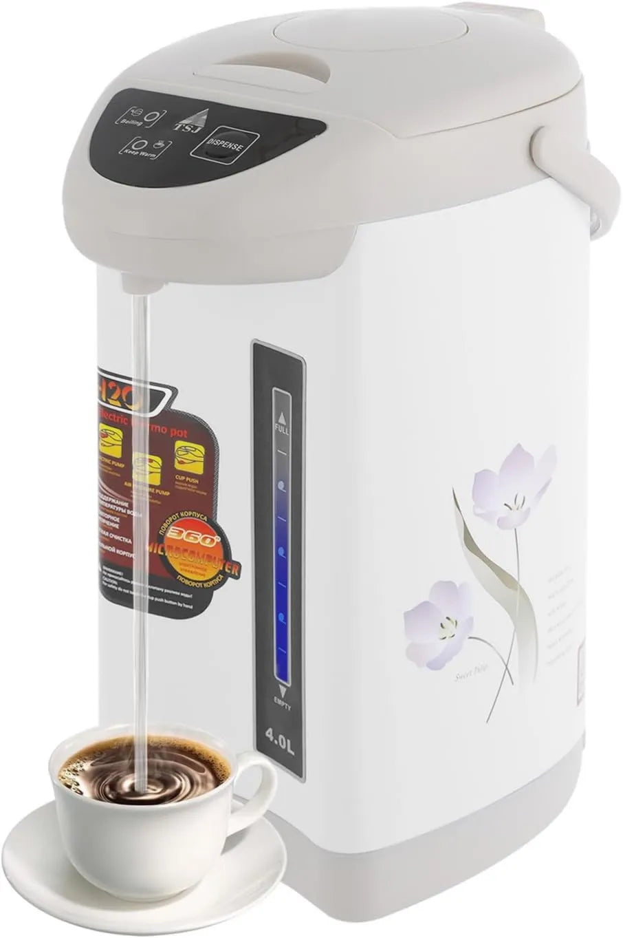 CUMELLIIR, czajnik elektryczny, 4 l, 750 W, stal nierdzewna, mały czajnik elektryczny z 3 metodami ekstrakcji