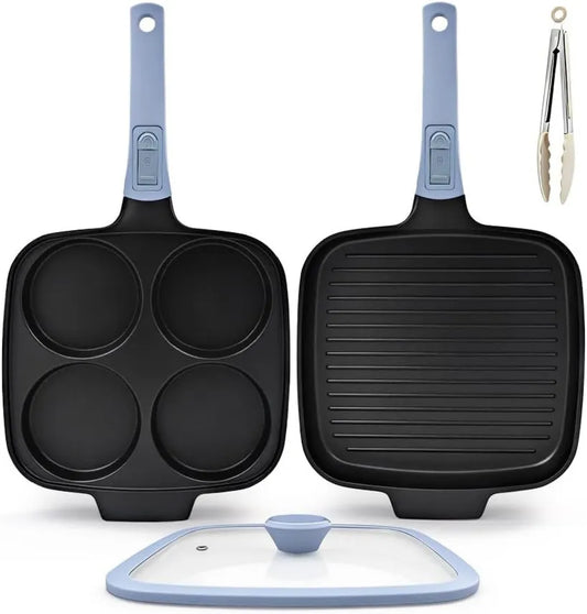 Bobikuke, Piec do grillowania, niebieski, naczynia kuchenne, 2 Piece z Oeufami i piec grillowy