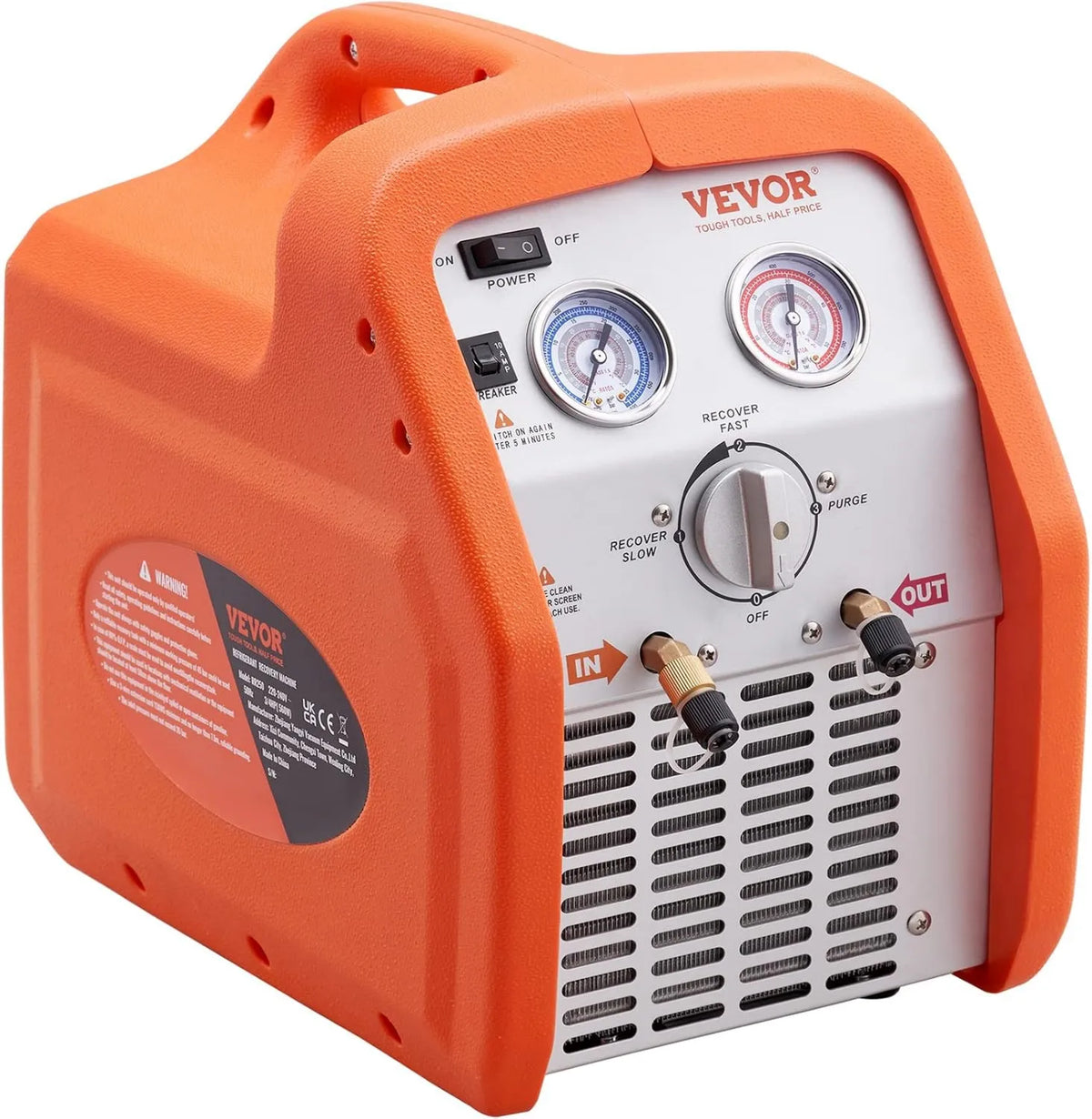 VEVOR, 2 kg / min 1450 obr. / min Czyszczenie automatyczne R401A Klimatyzator HVAC, Stacja Odzyskiwania Płynu Frigorigenne przenośny 3, 4 HP Maszyna