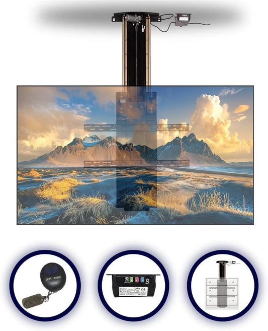 SABAJ M&D uchwyt ścienny, Szafka TV, 65 cali, do zabudowy, instalacja ścienna, składana elektryczna 800 mm, TV Winda Montaż ściany Montaż na suficie, do telewizorów do 80 kg