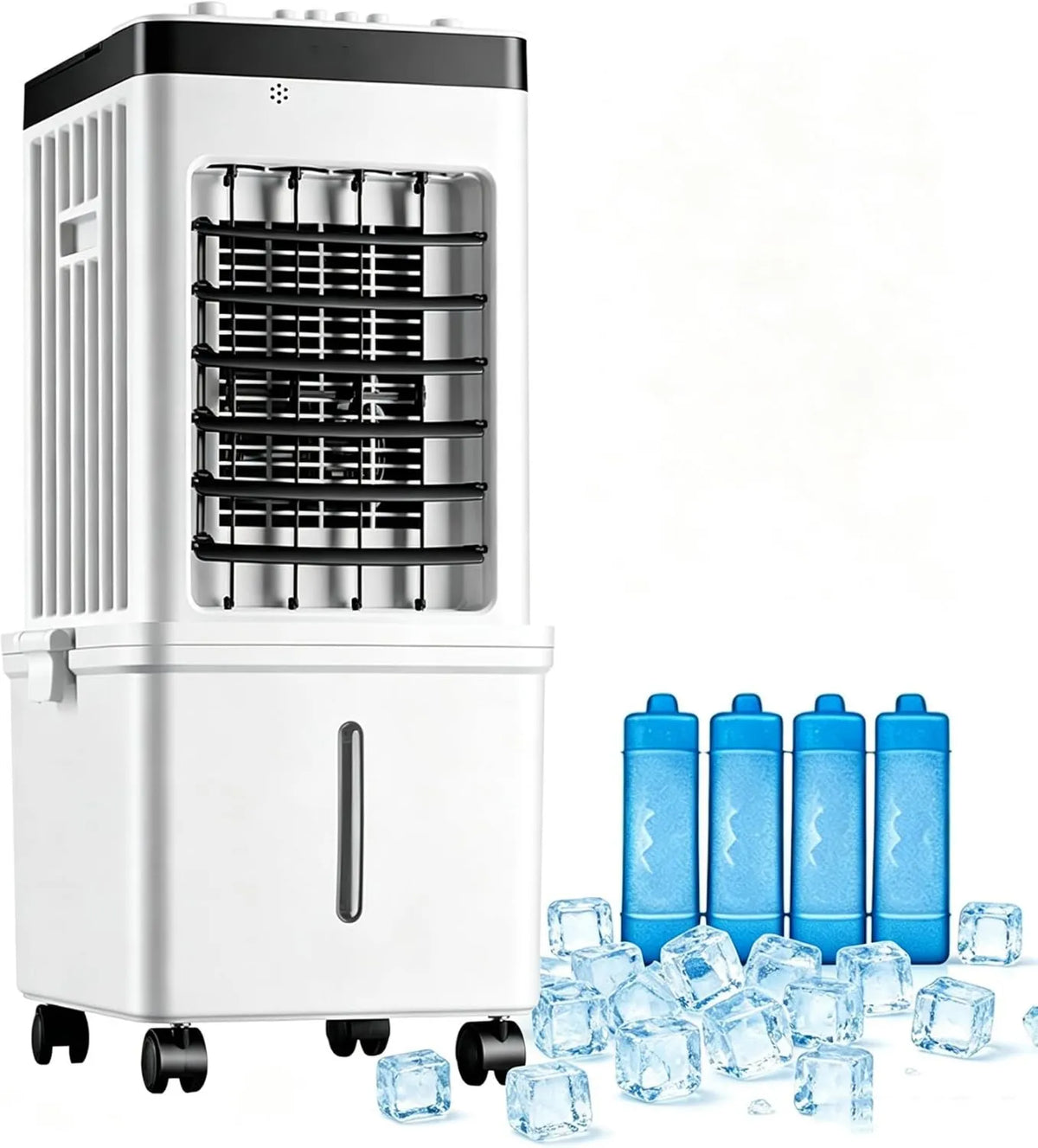 YLLSMGS klimatyzator przenośny, Klimatyzator, 15 l, 75 W, przenośny, 3 prędkości, oscylacja, duży zbiornik, chłodziarka powietrza przenośnego 75 W z regulatorem przycisku, 120