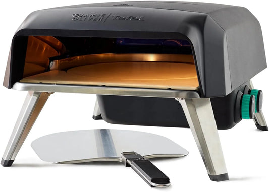 Tefal piec do pizzy, JM4168 G0 Elektryczny piekarnik do pizzy, przenośny, czarny, kamień obrotowy do pizzy domowej, obejmuje łopatę do pizzy, pizzy przyjęcia
