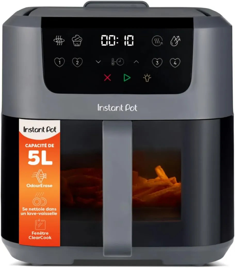 Instant Pot frytkownica beztłuszczowa, Elektryczny grzejnik, 5 l, powłoka non- stick, rozmiar rodziny 4 w 1 Smażenie gorącego powietrza, smażenie gorące powietrze maszyny Vortex Compact