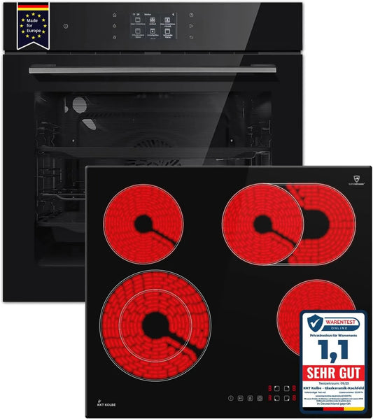 EB8017TFT CH5901RL piekarnik elektryczny, 60 cm, 59 cm, 6,6 kW, sterowanie dotykowe, funkcja grilla, KKT KOLBE Autarkes zestaw kuchenek, Soft Close