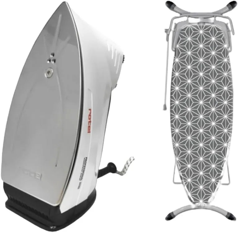 Rotel żelazko parowe, deska, pokrywa, żelazko elektryczne, 800 W, profesjonalna stal nierdzewna, do prasowania desek z eleganckimi kółkami 800 W