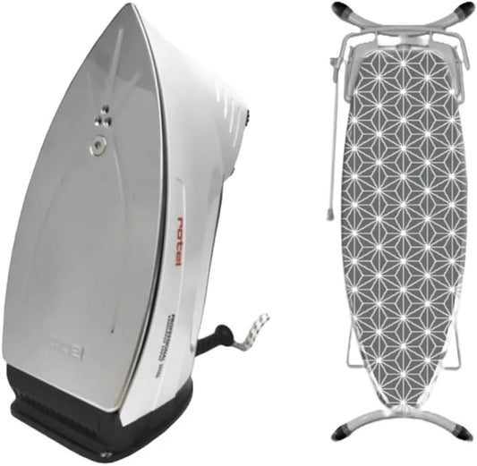 Rotel żelazko parowe, deska, pokrywa, żelazko elektryczne, 800 W, profesjonalna stal nierdzewna, do prasowania desek z eleganckimi kółkami 800 W