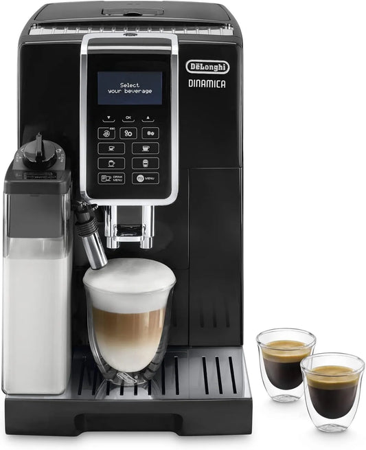 De'Longhi automatyczny ekspres do kawy, De 'Longhi ECAM350.15.B Moulder mleka, Emulgator mleka, ekran LCD, czarny, expresso i cappuccino, automatyczna ekspres do kawy 4 czarne napoje