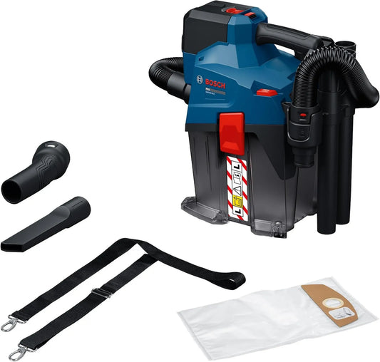 Bosch 6LS odkurzacz, zasilanie akumulatorowe, PRO 18V System Odkurzacz akumulatorowy GAS18V-, adapter do elektronarzędzi, worek włókninowy